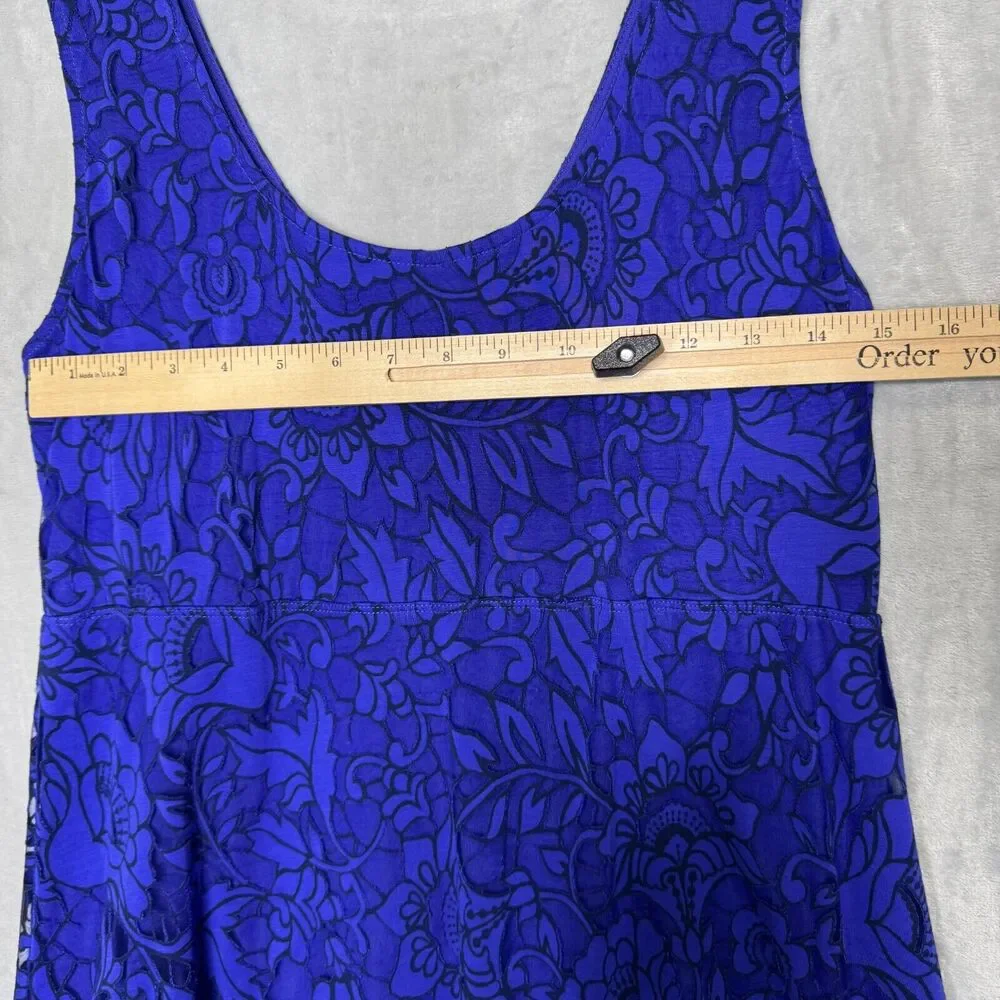 Soma Dress Womens Medium Black Purple Cutout Lace Stretch Handkerchiefs Hem - Picture 6 of 9